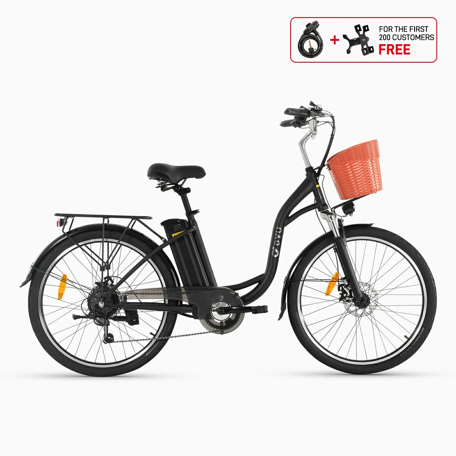 Bicicleta eléctrica urbana DYU C6 de 26 pulgadas
