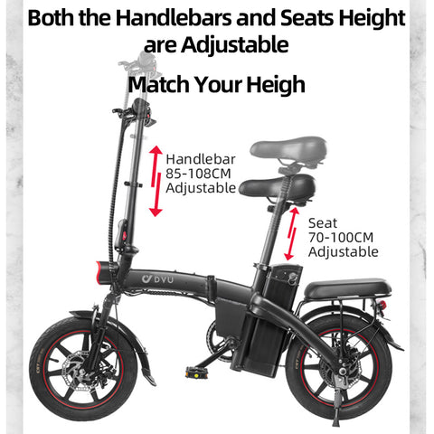 Bicicletta elettrica completamente pieghevole DYU A5 da 14 pollici Bicicletta elettrica completamente pieghevole DYU A5 da 14 pollici
