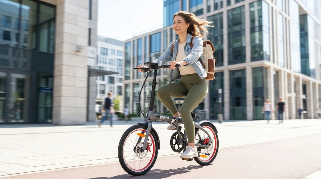 DYU SP1 powerbank e-bike offer for EU riders in a modern commute setting