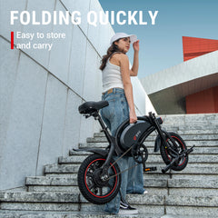 DYU D3F 14 Inch Mini Folding Electric Bike　 - Electric Bikes