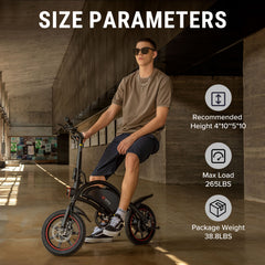 DYU D3F 14 Inch Mini Folding Electric Bike　 - Electric Bikes