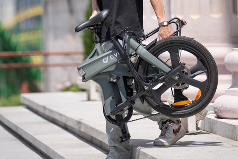 Bici elettrica pieghevole con sensore di coppia a pedalata assistita DYU T1 da 20 pollici