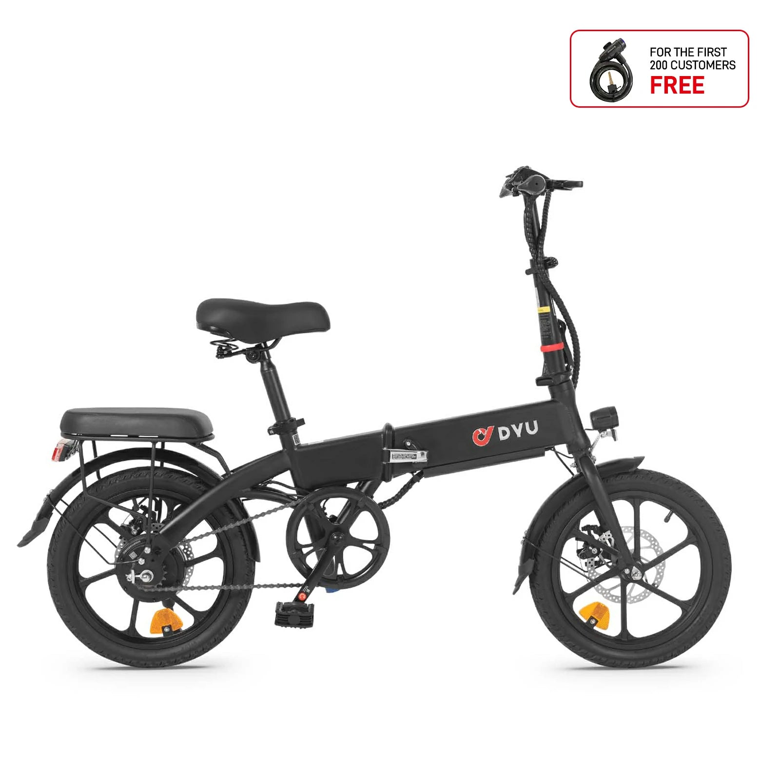 DYU A1F 16-inch volledig opvouwbare elektrische stadsfiets