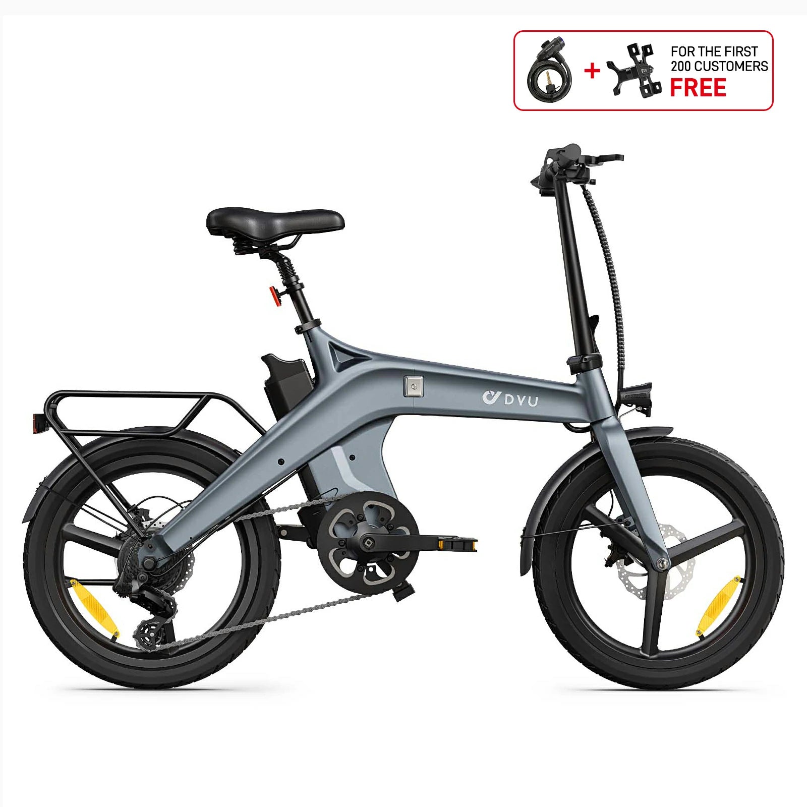 DYU T1 20 inch trapondersteuning koppelsensor opvouwbare elektrische fiets