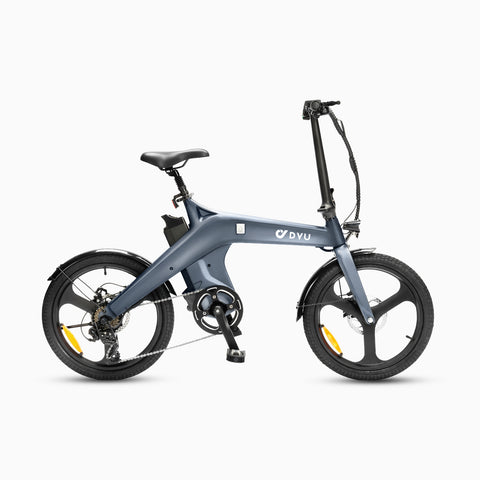 Bicicleta eléctrica plegable con sensor de torsión asistido por pedaleo DYU T1 de 20 pulgadas