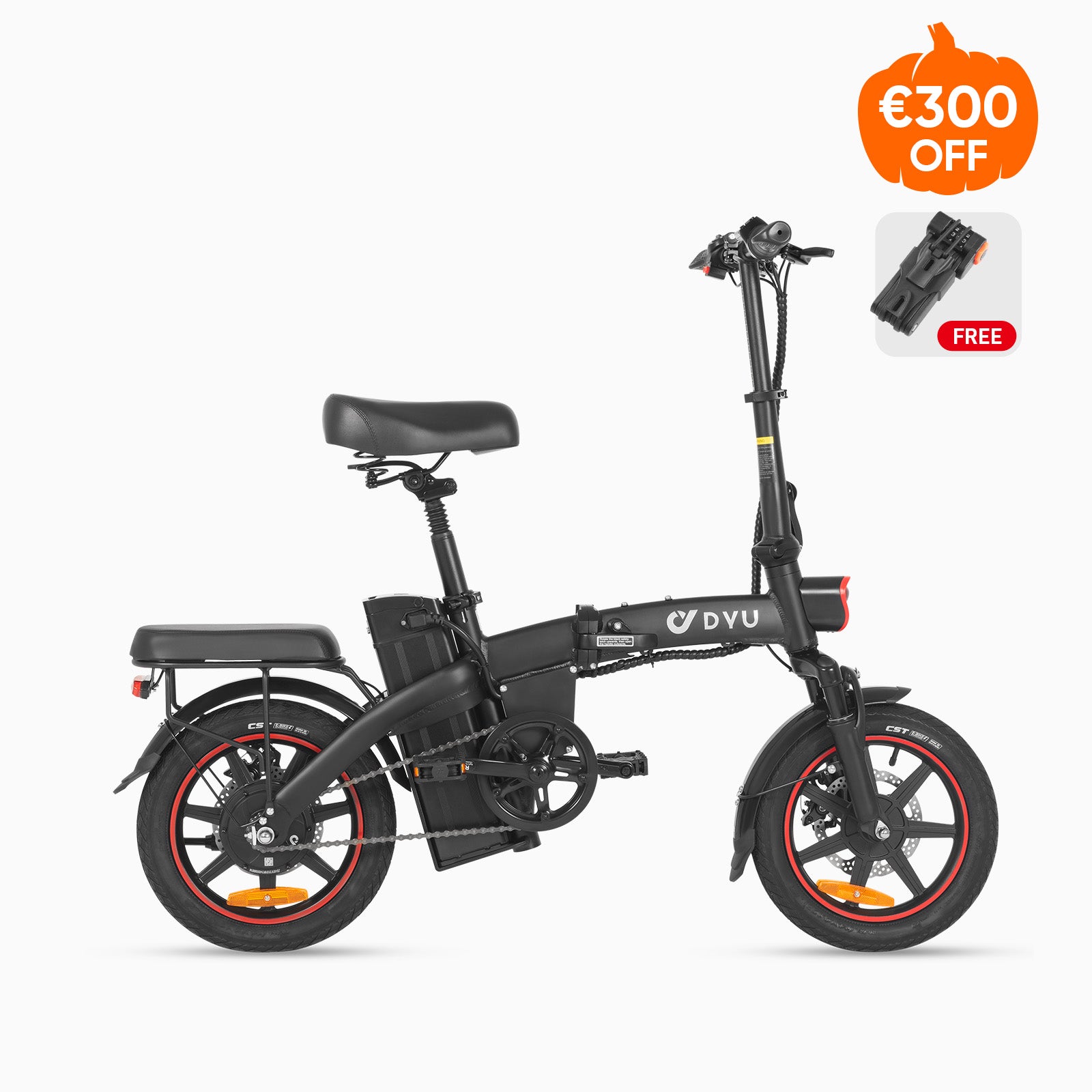 DYU A5 14 inch volledig opvouwbare elektrische fiets