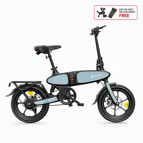 DYU C2 16 Inch Full Folding Electric Bike - Electric Bikes