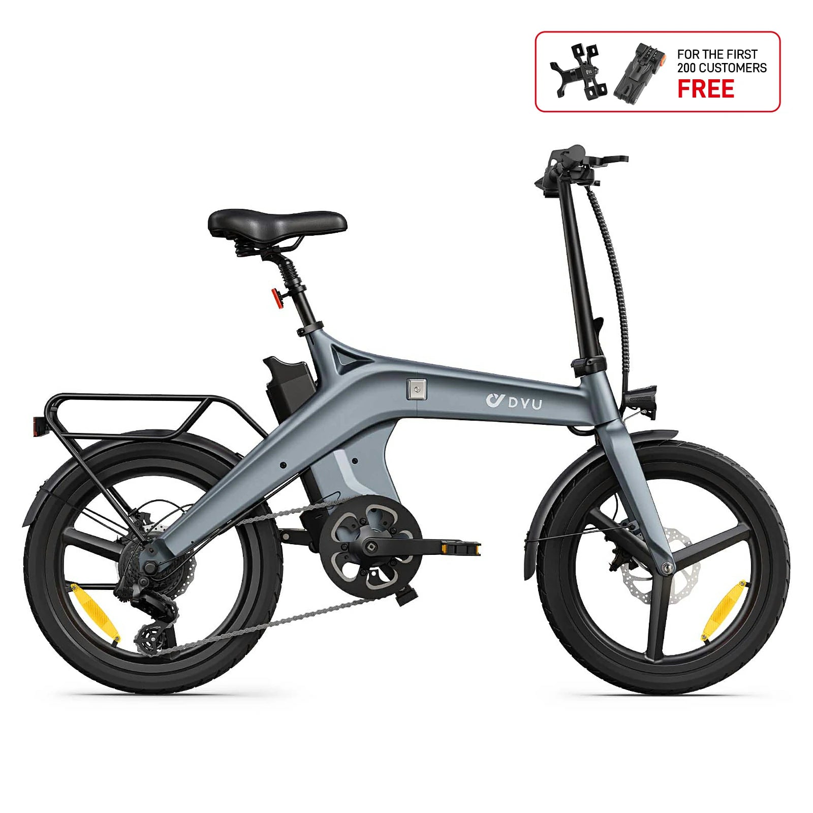 DYU T1 20 tums pedalassistent vridmomentsensor hopfällbar elcykel