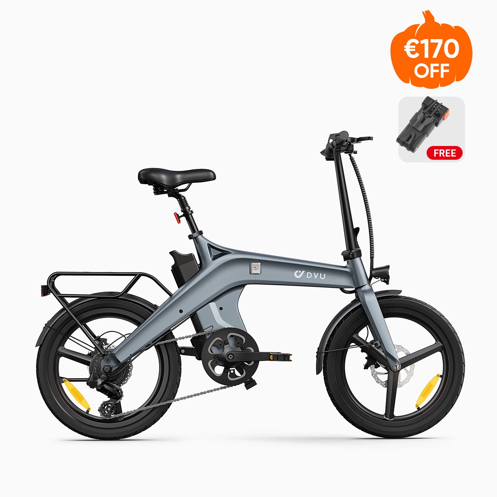 DYU T1 Bicicleta Elétrica Dobrável com Sensor de Torque com Pedal Assistido de 20 Polegadas