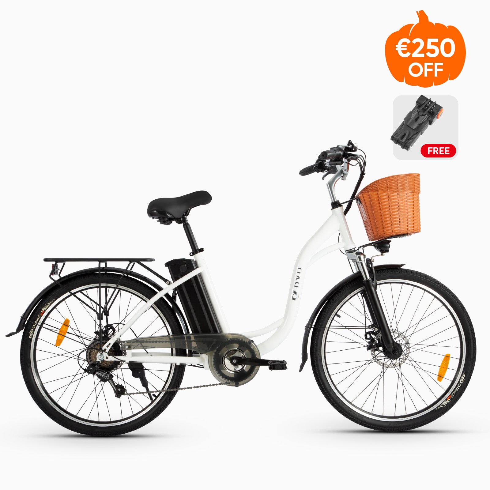 DYU C6 bicicleta elétrica urbana de 26 polegadas