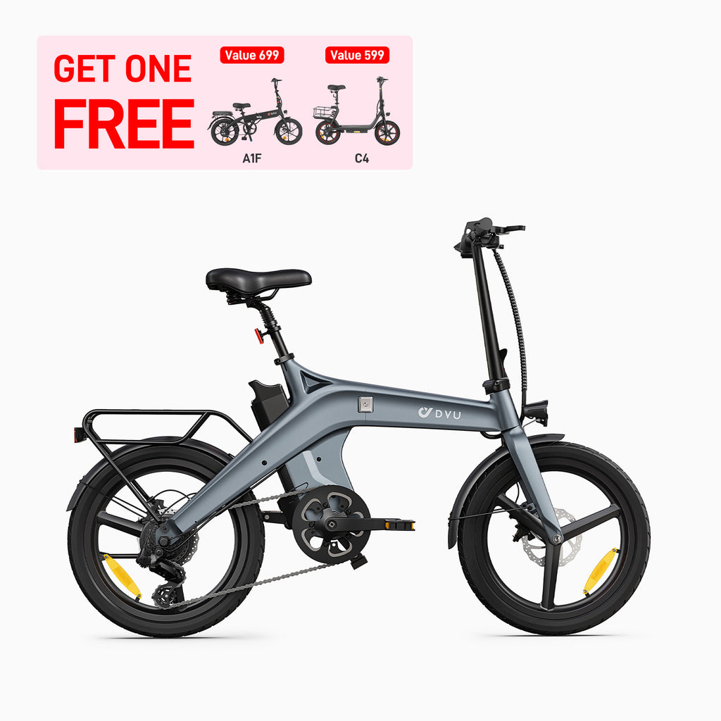 DYU T1 Bicicleta Elétrica Dobrável com Sensor de Torque com Pedal Assistido de 20 Polegadas