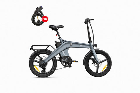 DYU T1 Bicicleta Elétrica Dobrável com Sensor de Torque com Pedal Assistido de 20 Polegadas